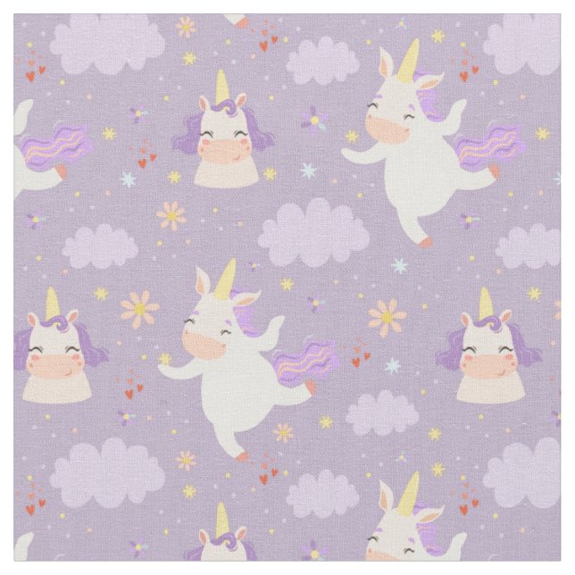 Cute Space Unicorns Tyg (Närbild)