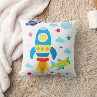 Cute Spacecraft Rocket Ships Pattern Kudde