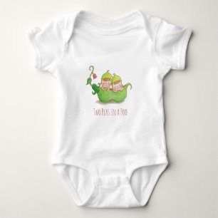 Cute Spädbarn Twin Peas in A Pod Watercolor Tee
