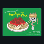 Cute Spaghetti Kids 1st Birthday Party Kawaii Inbjudningar<br><div class="desc">De här hemska modet, färglösa, söta spaghetti och köttbullar födelsedagsfest inbjudan är perfekt för ett barn 1:a födelsedag firande! Anpassa texten för att göra den till en egen. Det moderna synsättet och känslan är det perfekt sättet att fira din lilla som kärlek söta kawaii-tecknader och nudlar på sin första födelsedag!...</div>