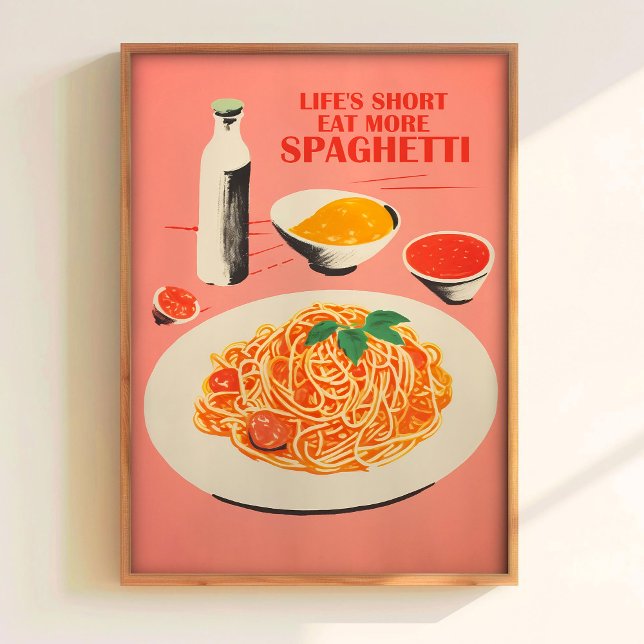 Cute Spaghetti Wall Print Retro Kitchen Wall Art   Poster (Skapare uppladdad)