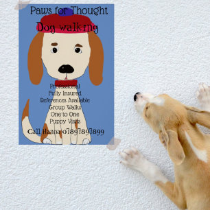 Cute Spain Hund Walking Grooming Business Poster