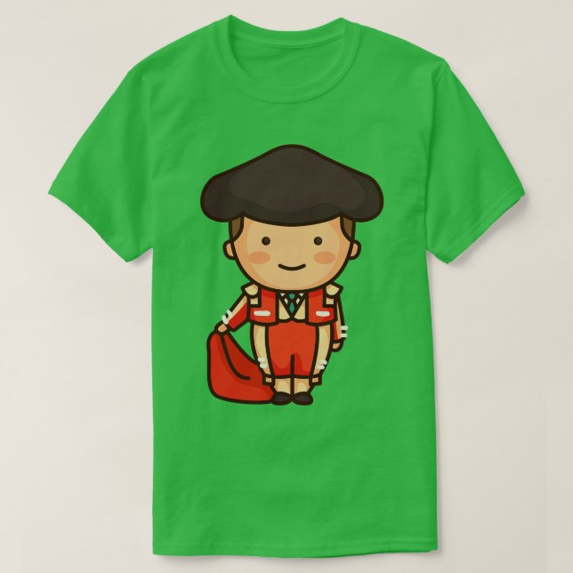 Cute Spain Matador Bullfighter T Shirt (Design framsida)