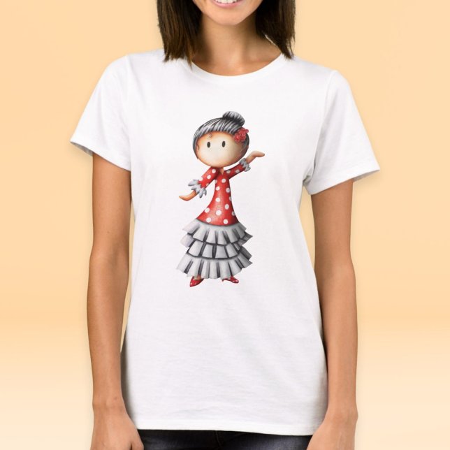 Cute Spain Sevillana Flamenco Dancer T-Shirt (Skapare uppladdad)