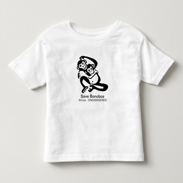 Cute Spara BONOBOS-Endangeredanimal grafik - T Shirt (Framsida)