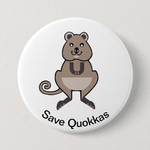 Cute Spara QUOKKAS - Djurgrafik som är hotad - Knapp