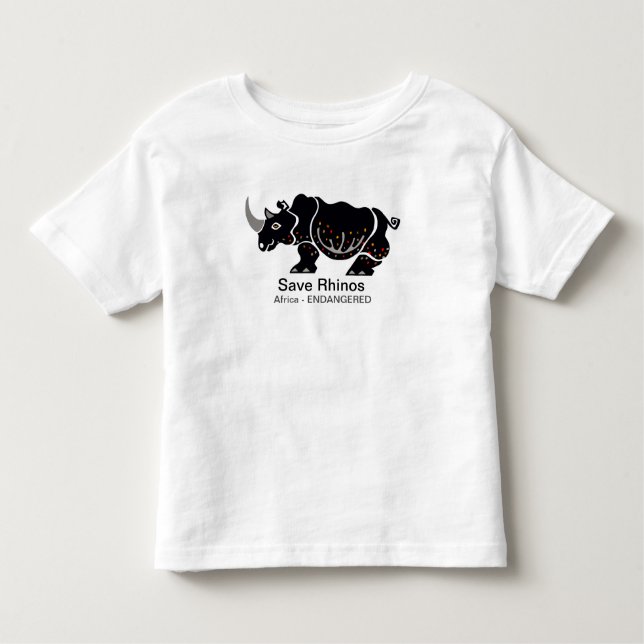 Cute Spara RHINOS - Afrika - Djurälskare - Vildlev T Shirt (Framsida)