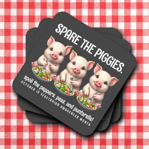 Cute Spare de iggies Eating Salads Underlägg Papper Kvadrat