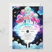 Cute Sparkling Candyland Birthday