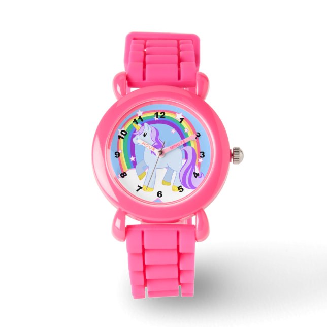 Cute Sparkly Unicorn med Rainbow Armbandsur (Framsida)