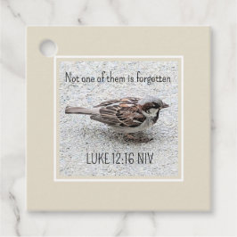 Cute Sparrow Bird Photo Bible Verse Simple Tan Gåvor Etiketter