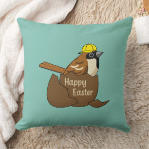 Cute Sparrow Chocolate Egg Glad påsk Kudde