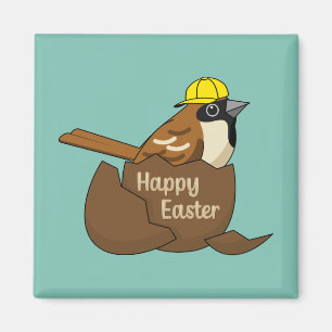 Cute Sparrow Chocolate Egg Glad påsk Magnet
