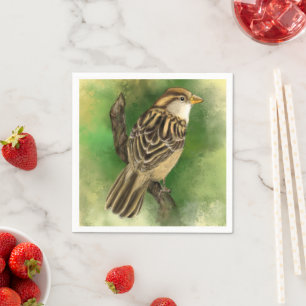 Cute Sparrow Napkins Pappersservett