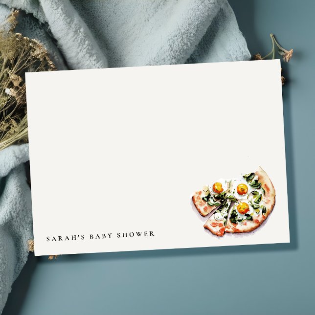 Cute Speciell Delivery Pizza Baby Shower Party Anteckningskort (Skapare uppladdad)