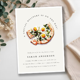 Cute Speciell Delivery Pizza Baby Shower Party Inbjudningar