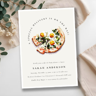 Cute Speciell Delivery Pizza Baby Shower Party Inbjudningar