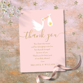 Cute Speciell Delivery Rosa Baby Shower Tack Kort