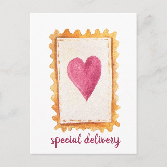 Cute Speciell Delivery Valentines day Vykort (Framsida)