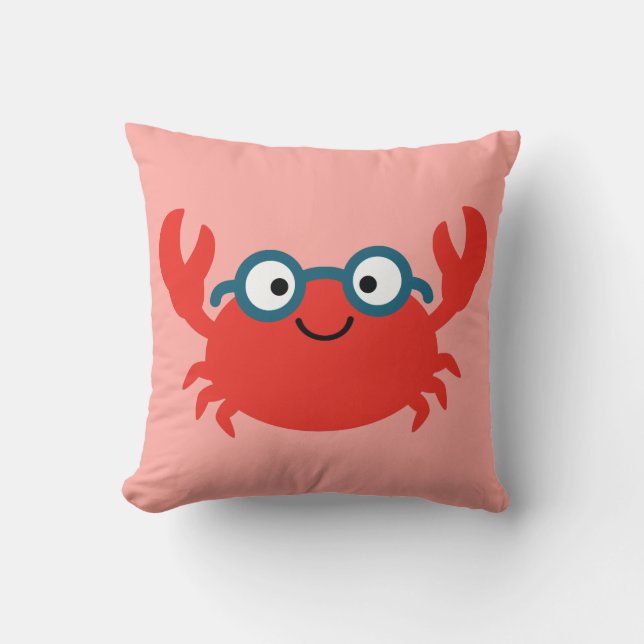 Cute Specky Crab-illustration Kudde (Framsida)