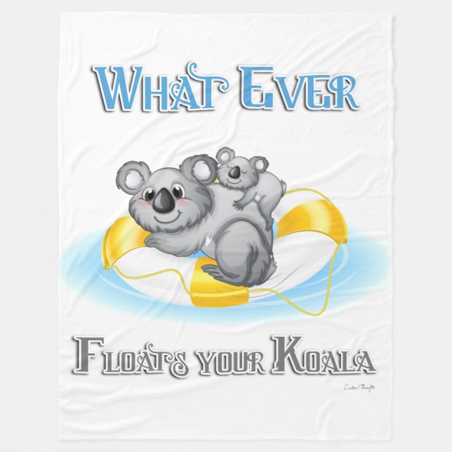 CUTE Spelar ingen roll Flyter din Koala Fleecefilt (Framsidan)