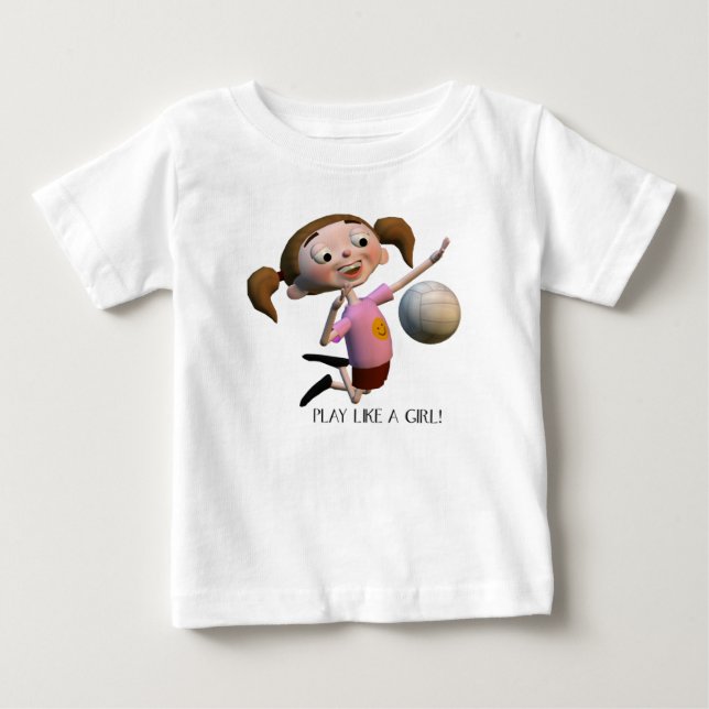 Cute spelar som en flicka Volleyball T-shirt (Framsida)