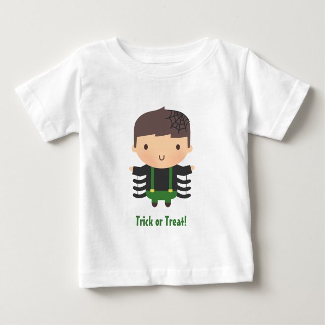 Cute Spider Boy, Baby Halloween Tee Shirt (Framsida)