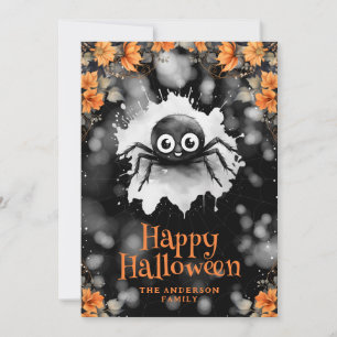 Cute Spider Cobweb Happy halloween-kort Julkort