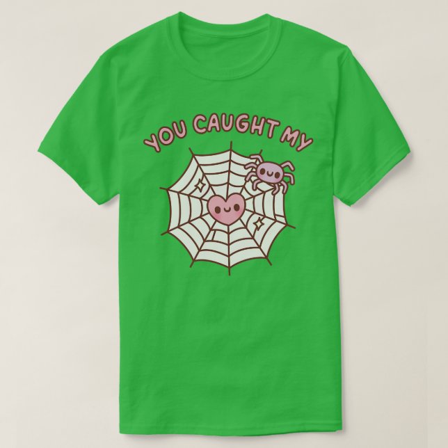 Cute Spider du fick mitt hjärta Kärlek Pun T Shirt (Design framsida)