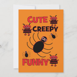 Cute Spider Funny Creepy Halloween fest Helgdag Inbjudningar