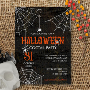 Cute Spider Halloween Cocktail Party Inbjudningar
