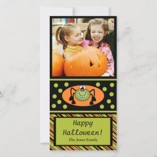 Cute Spider Halloween Kids-fotokort Julkort
