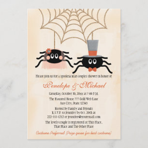 Cute Spider Halloween Par Shower Inbjudningar
