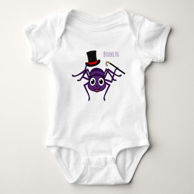 Cute spider in top hat cartoon  t shirt (Framsida)