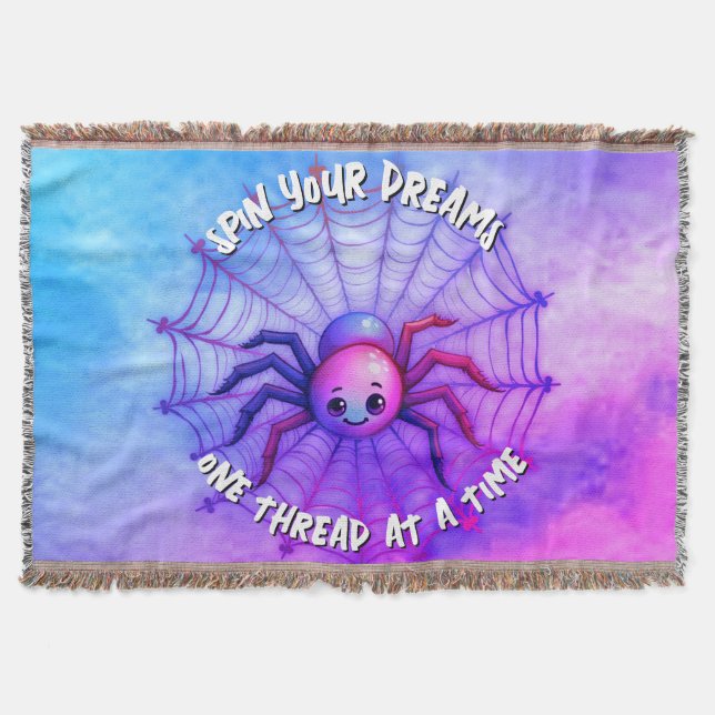 Cute Spider-inspirationsoffertmonogram på lila Filt (Framsidan)