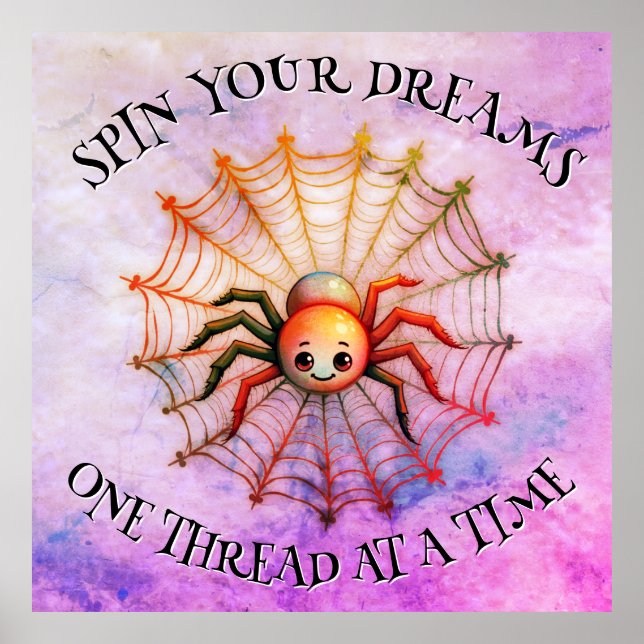 Cute Spider-inspirationsoffertmonogram på rosa | Poster (Framsidan)