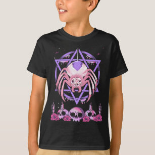 Cute Spider Satan Måne Pastel Goth Kawaii T Shirt