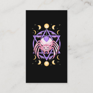 Cute Spider Satan Måne Pastel Goth Kawaii Visitkort