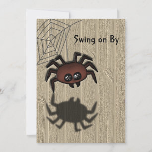 Cute Spider Swing on by Halloween-inbjudan Inbjudningar