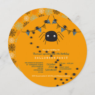 Cute spinder Barns Party Inbjudningar