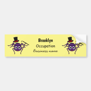 Cute spinder i tecknaden top hat bildekal