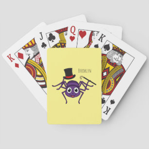 Cute spinder i tecknaden top hat casinokort