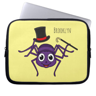 Cute spinder i tecknaden top hat laptop fodral