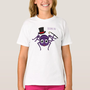 Cute spinder i tecknaden top hat t shirt