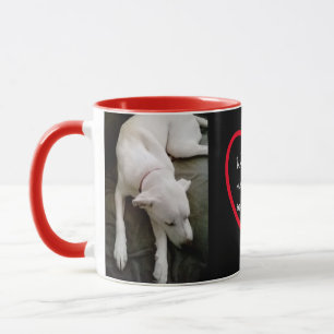 Cute Spipande White Hund-meddelande i Kärlek i hjä Mugg