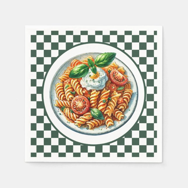 Cute spiral pasta middag pappersservett (Framsidan)