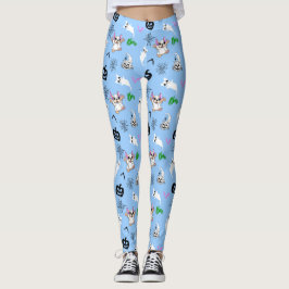 Cute spöke Fransk Bulldog fladdermus pumkin Hallow Leggings
