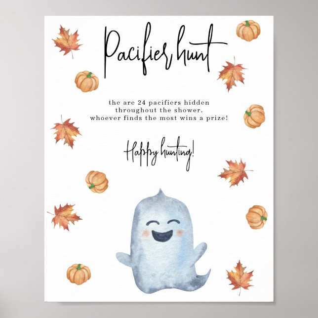 Cute spöke - Nappar jagar babydusch Poster (Framsidan)