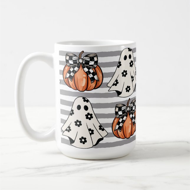 Cute spöke och fallpumpar kaffemugg (Vänster)