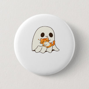 Cute spöke och katt, Gift Halloween Classic T-Shir Knapp